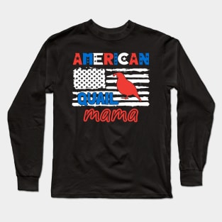 American Quail Mama USA Long Sleeve T-Shirt